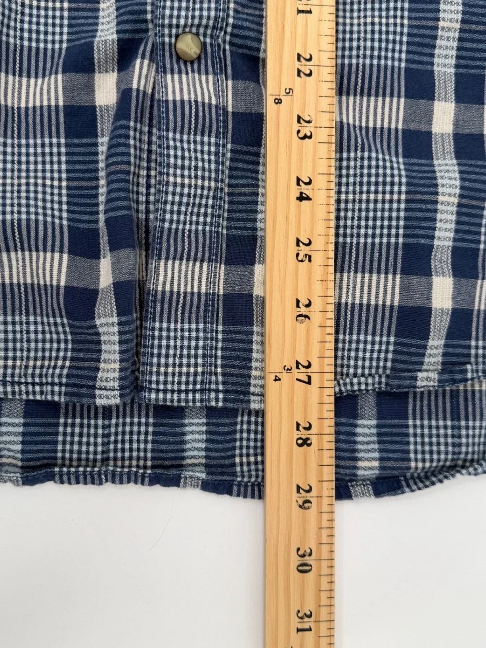 Lucky Brand Shirt Men XL Blue Pearl Snap Buttons Up Long Sleeve Western Plaid